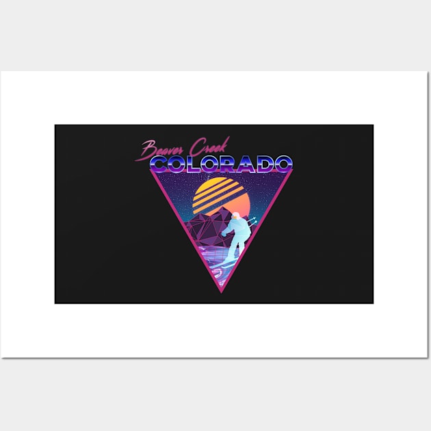 Retro Vaporwave Ski Mountain | Beaver Creek Colorado | Shirts, Stickers, and More! Wall Art by KlehmInTime